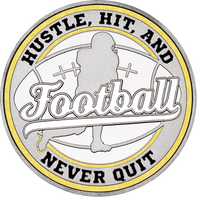 White "Football" with Gold Outer Circular Borders